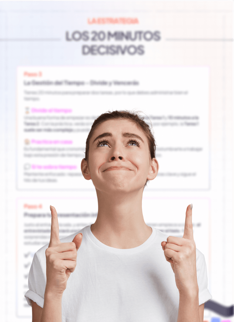 Página del PDF con los pasos para aprovechar los 20 minutos de preparación