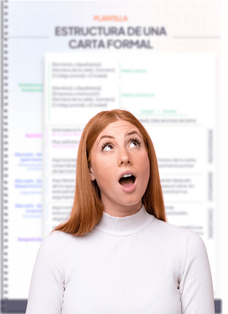 Página del PDF con la plantilla de la estructura de una carta formal