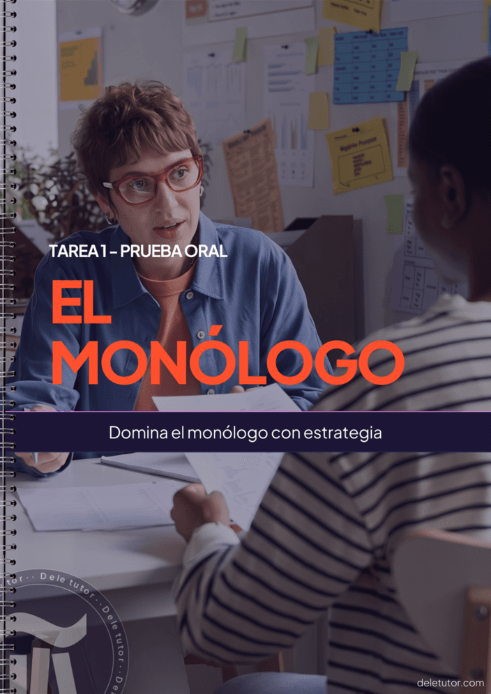 Portada del PDF: el monólogo de la tarea 1 de la prueba oral, domina el monólogo con estrategia