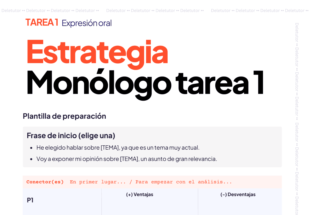 Estrategia para el monólogo de la tarea 1
