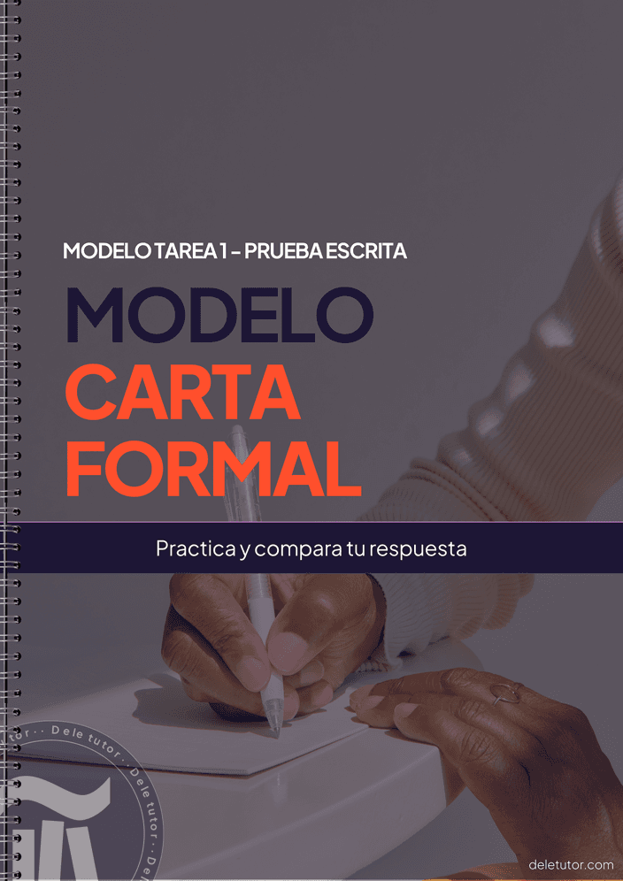 Portada del PDF: la tarea 1 de la prueba escrita del DELE B2 resuelta paso a paso
