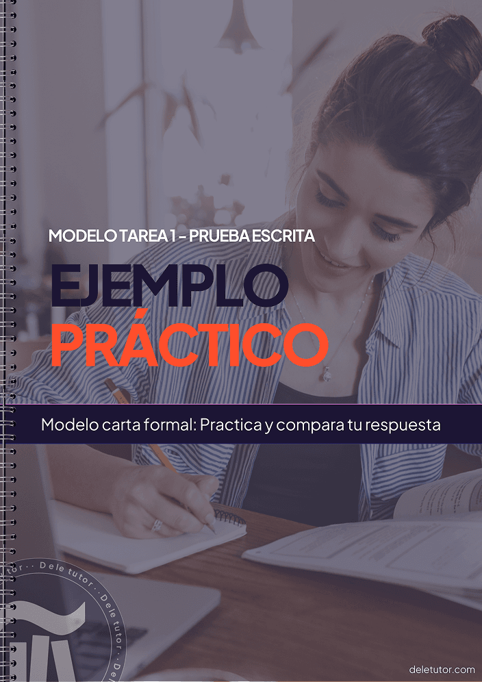 Portada del PDF: ejemplo práctico de la tarea 1 de la prueba escrita del DELE B2