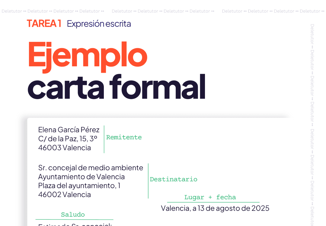 Modelo de carta formal del DELE B2