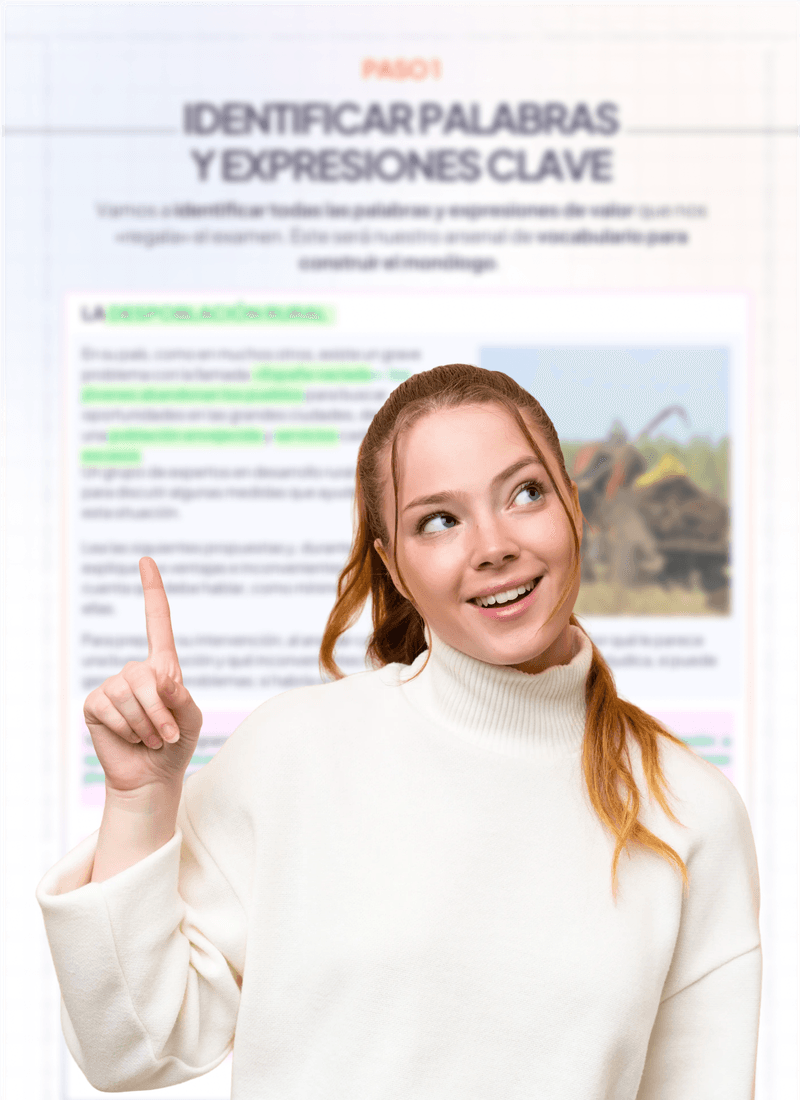Página «Identificar palabras y expresiones clave» del PDF, con la lámina sobre la despoblación rural